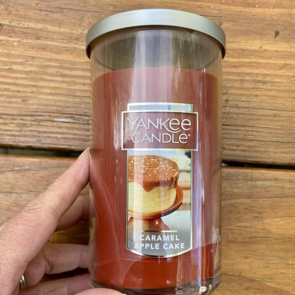 Yankee Candle Retired Caramel Apple Cake 12 oz. Lightly Used Glass Lidded Jar